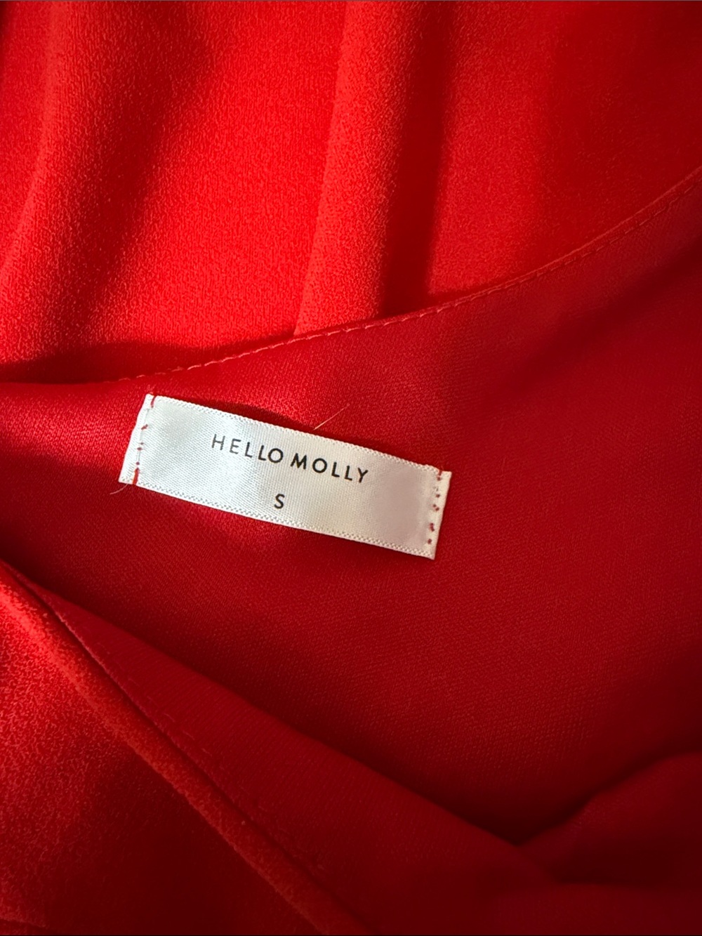 Hello Molly One-Shoulder Red Ruffle Hem Mini Dress - Picture 3 of 3